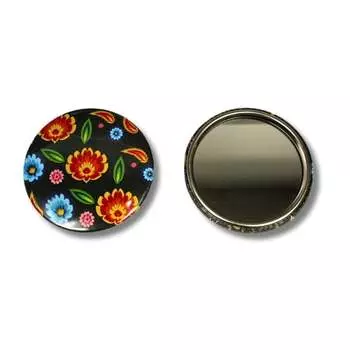 Народное зеркало с черными цветами из Ловича, inna, черный