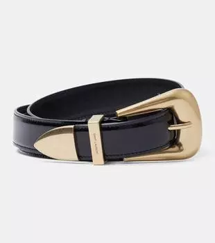 Народный лаковый ремень Saint Laurent, черный