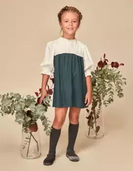 Нарядное девичье платье для двухцветного ара Gocco, темно-синий