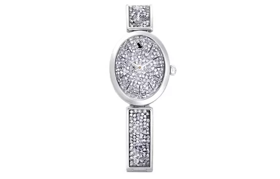 Наручные часы Crystal Rock Oval Collection с кварцевым механизмом, металлическим ремешком и серебристым циферблатом, женские 5656881 Swarovski