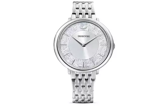 Наручные часы Crystalline Chic Collection с кварцевым механизмом, металлическим ремешком и серебристым циферблатом, женские часы 5544583, серебристые Swarovski