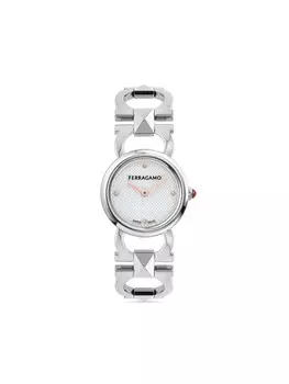 Наручные часы Double Gancini Stud 25 мм Ferragamo, белый