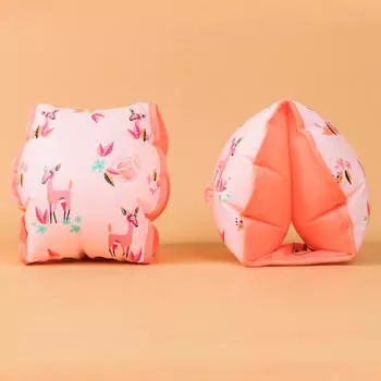 Нарукавники для бассейна - розовые с принтом «Газель» ткань интерьерная для детей 15-30 кг Nabaiji