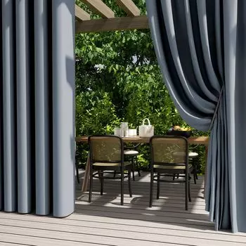 Наружная штора, водонепроницаемая, атмосферостойкая, 132 х 213 см, уличные шторы, ветрозащитная, солнцезащитная, ширма для сада, террасы, балкона, беседки, беседки, 2 панели BTTO