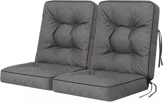 Наружная штора, водонепроницаемая, с люверсами, W132xH243CM, водонепроницаемая уличная штора для патио, балкона, перголы, садового павильона, упаковка из 2 шт., белая Hobbygarden, серый