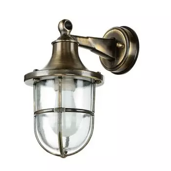 Наружный настенный светильник IP64, античная латунь, твердое стекло, морской E27, уличный настенный светильник, патио, двор, сад Licht-Erlebnisse