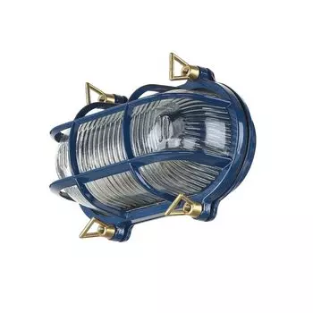 Наружный настенный светильник из латуни, твердый E27 IP64, морской настенный светильник снаружи двора Licht-Erlebnisse, синий