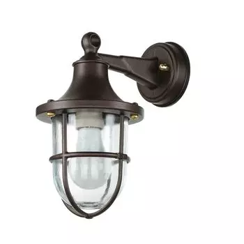 Наружный настенный светильник ржаво-коричневого цвета, старинное стекло, латунь E27 IP64, уличный настенный светильник для морского дома и двора SANTORIN Licht-Erlebnisse