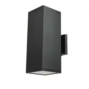 Наружный настенный светильник Up Down IP54, квадратный, Высота: 30 см, 2x E27, атмосферостойкий, непрямого освещения, фасадный прожектор, настенный светильник, уличный дом, терраса Licht-Erlebnisse