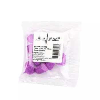 Насадки для педикюра 10 мм, зернистость 80, ABS Podo AlleMed, Фиолетовые, 10 шт. Molly Lac