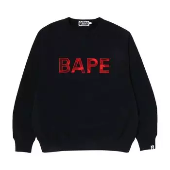 Нашивка BAPE с круглым вырезом свободного кроя, черная