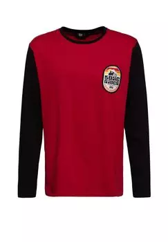 Нашивка на длинном рукаве и принт Lone Rider на спине KING KEROSIN, красный