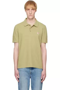 Нашивка на голову лисы цвета хаки, обычное поло Maison Kitsun