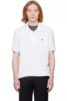 Нашивка с изображением головы белой лисы, обычное поло Maison Kitsun