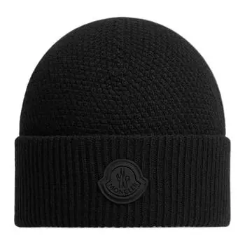 Нашивка с логотипом. шапка с ребристыми полями Moncler