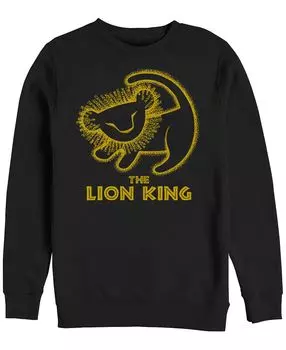 Наскальная живопись disney men's lion king simba, флис с круглым вырезом Fifth Sun, черный