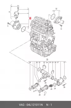 Насос ож с уплотнит. кольцом WATER PUMP ASSY 04L121011N VAG