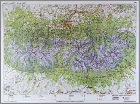 Настенная карта Польских и Словацких Татр на пинборде - пинборд, 1:35,000, ЭкоГраф Eko Graf
