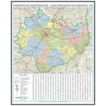 Настенная карта Свентокшиского воеводства на пинборде - пинборд, 1:200,000, ArtGlob