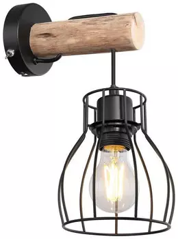 Настенная лампа Globo, 12x19,5x24,2 см, натуральный/черный