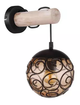Настенная лампа Globo, 15x24,5x36 см, натуральный/черный