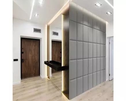 Настенная подушка Boucl серая, имитация текстиля, 30 x 60 см Mollis