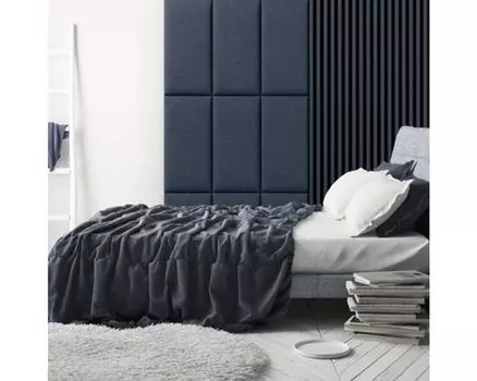 Настенная подушка с имитацией льна, темно-синяя, с имитацией плетения, 30 x 60 см Mollis