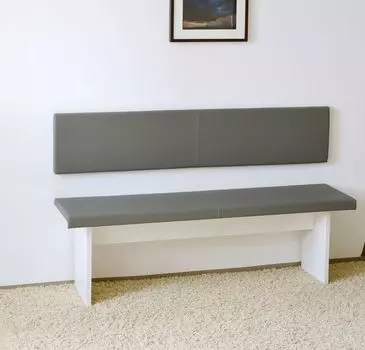 Настенная подушка XXL с монтажным комплектом 150 см х 30 см, подходит для подушек-зажимов различных цветов, цвет: черный Lycce, серый