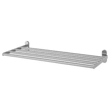 Настенная полка/полотенцедержатель, нержавеющая сталь, 67x27 см, BROGRUND IKEA