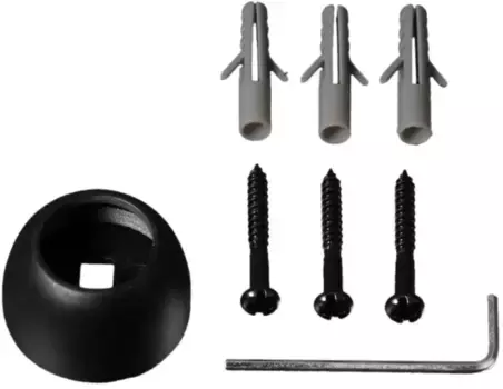 Настенное крепление Liedeco, (1 шт.), для карнизов 20 мм 1,6 см, черный