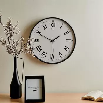 Настенные часы Galaxy Eminent с латинскими цифрами - белые - 43 см