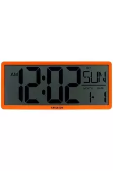 Настенные часы в стиле ретро с жк дисплеем Karlsson, оранжевый