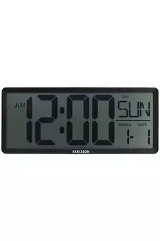 Настенные часы в стиле ретро с жк дисплеем Karlsson, черный