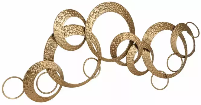 Настенный декор Leonique "Круги", настенный декор из металла 125х48,5х4 см, цвет goldfarben