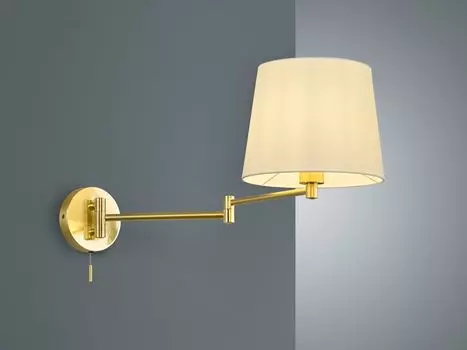 Настенный и потолочный светильник Trio Lyon из матовой латуни и белого цвета E27, золото