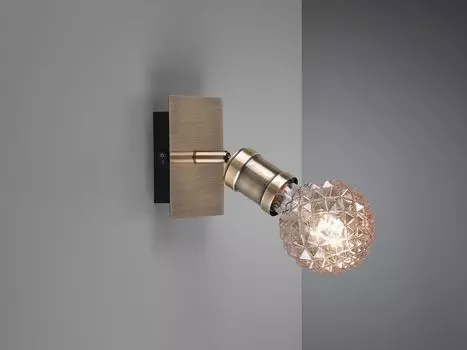 Настенный и потолочный точечный светильник Trio Carl из старой латуни E27, 1 лампочка, золото