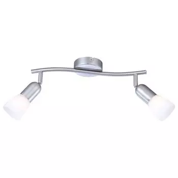 Настенный/потолочный светильник, металл, матовый никель, стекло, белый etc-shop, серебро