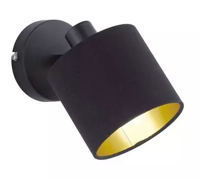 Настенный прожектор MeineWunschleuchte Stoffschirm in Schwarz Gold, черный/золотой