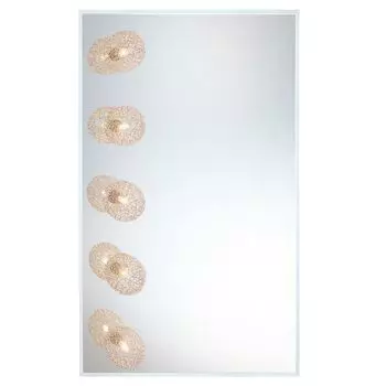 Настенный светильник, 5 языков пламени, металл, прозрачный, В 90 см etc-shop, серебро