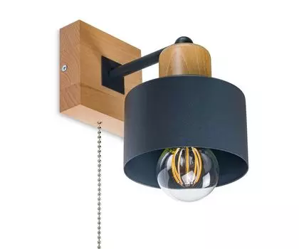 Настенный светильник антрацитовый деревянный с выключателем SHWAND-AN10x10BU настенный светильник alfalux