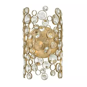 Настенный светильник Anya 2xE14 60Вт сусальное серебро, хрусталь В: 35,6см : 20,3см с диммированием Hinkley