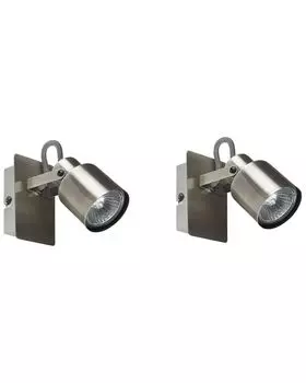 Настенный светильник BELIANI, набор из 2 серебристых металлических ламп, матовый, с 2 лампами, регулируемой цилиндрической формы, современный настенный светильник в индустриальном стиле, серебро