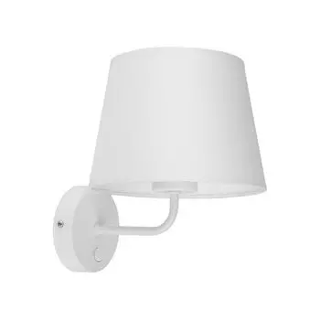 Настенный светильник белого цвета, тканевый абажур, воронка, металлический каркас, дизайн Bauhaus, простой светильник для прихожей E27, настенный светильник Licht-Erlebnisse