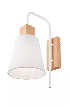 Настенный светильник белый E27, тканевый, металлический, бра в скандинавском стиле Licht-Erlebnisse
