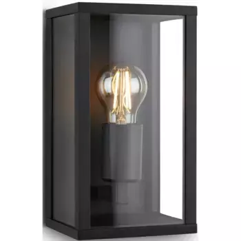 Настенный светильник Briloner Leuchten для наружного освещения «3638015 LUANDA», лампа E27 | без лампочки, уличный светильник, 26x14x13,5см, черный, макс. 12Вт, E27, снаружи, на стене дома