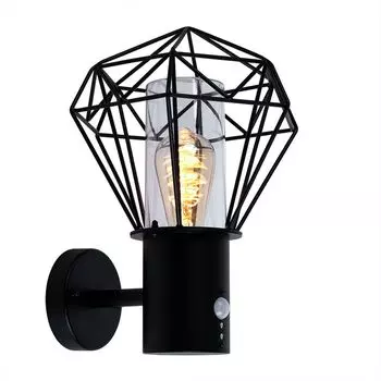 Настенный светильник, черный, сетчатый дизайн, H 34 см etc-shop