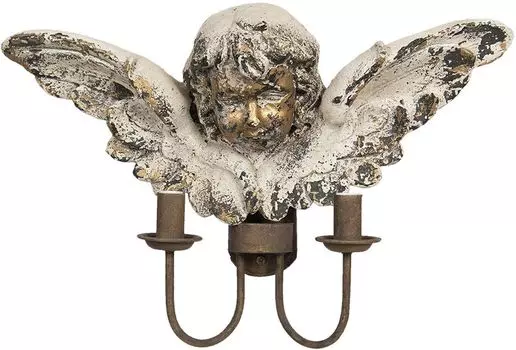 Настенный светильник Clayre & Eef 56x16x38 см, коричневый пластиковый ангел Clayre&Eef
