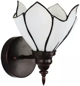Настенный светильник Clayre & Eef Tiffany 23x17x19 см Белый Коричневый Стекло Металл Clayre&Eef