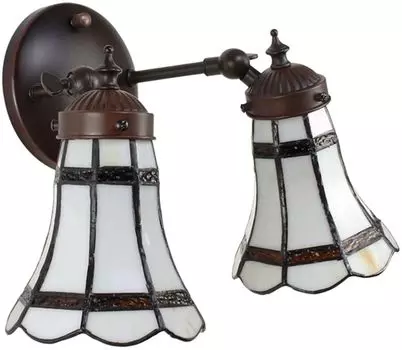 Настенный светильник Clayre & Eef Tiffany 30x23x23 см Белый Коричневый Стекло Металл Clayre&Eef