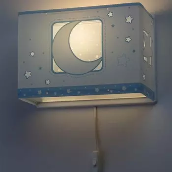 Настенный светильник Dalber для детской комнаты Moonlight синего цвета E27, синий